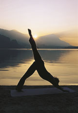 adho mukha svanasana – Variante der Hundehaltung, Yogapraxis am Lauerzersee. Kanton Schwyz / Schweiz. © Lucia Schuler 
